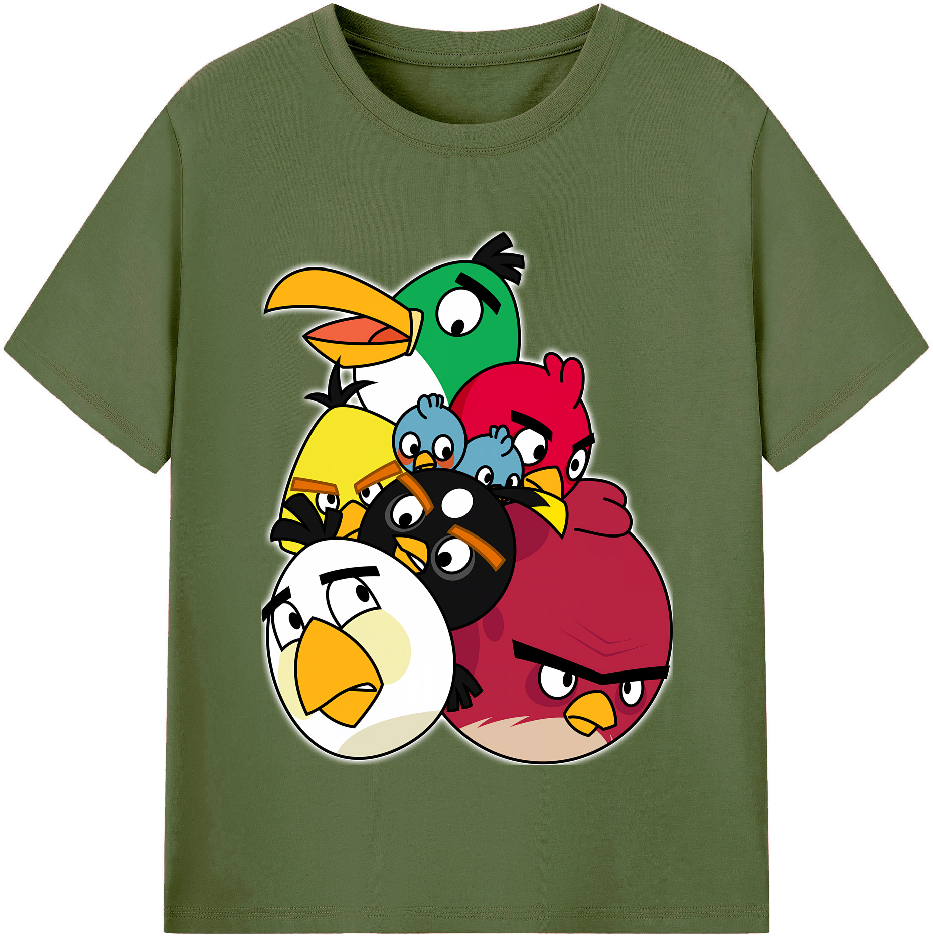 （画像用） Angry Birds アングリーバード 綿100％半袖Tシャツ（フロントプリント）